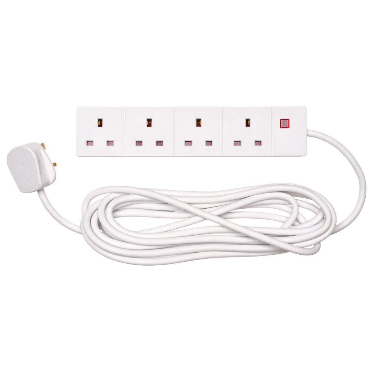 Draper Four Socket Extension Lead with Neon Indicator, 5m 09658