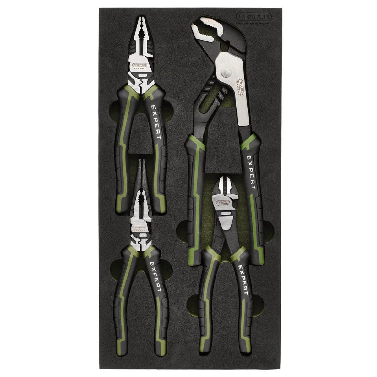 Draper Expert High Leverage Pliers Set with Water Pump Pliers in EVA Foam Tray (4 Piece) 09778