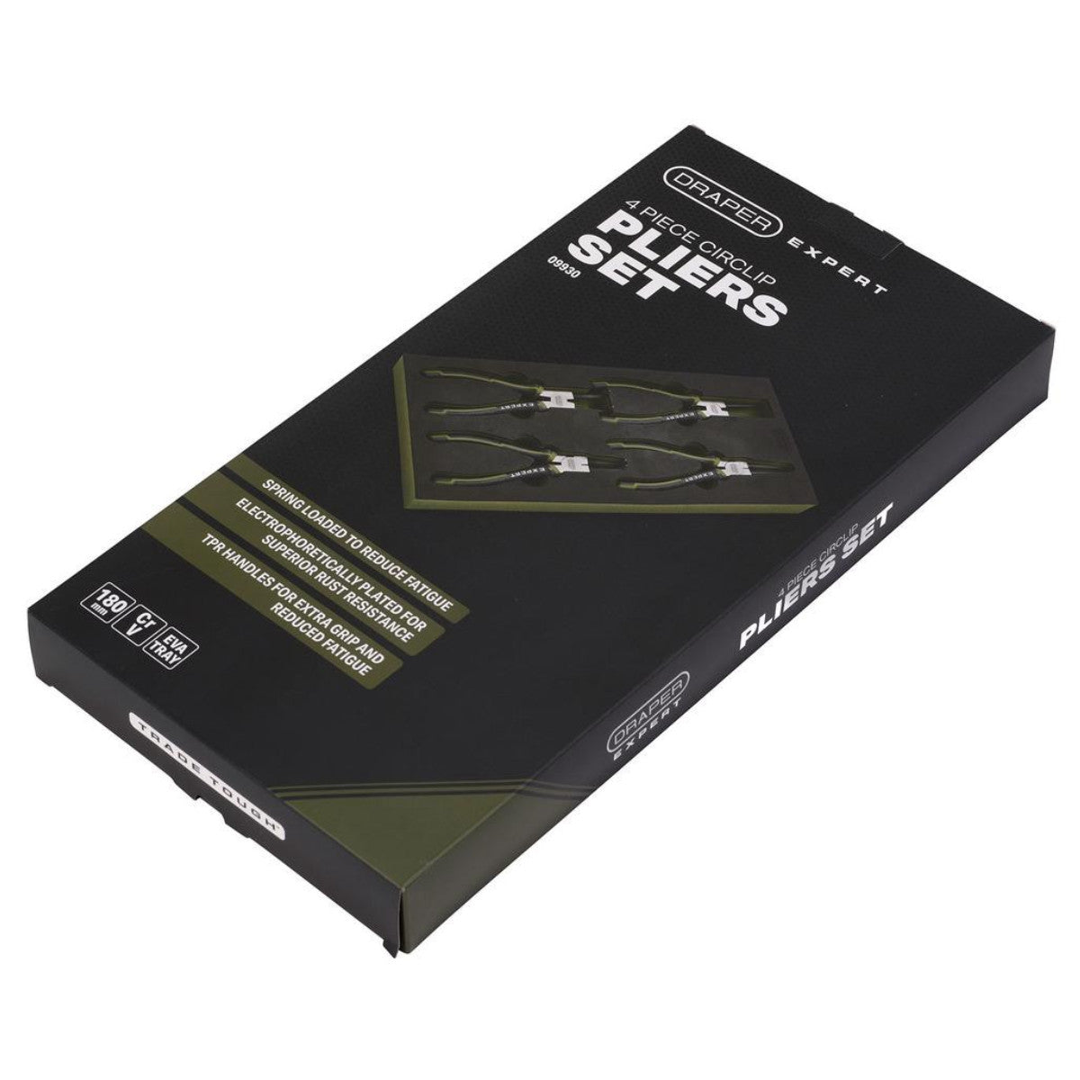 Draper Expert Circlip Pliers Set in EVA Foam Tray, 180mm (4 Piece) 09930