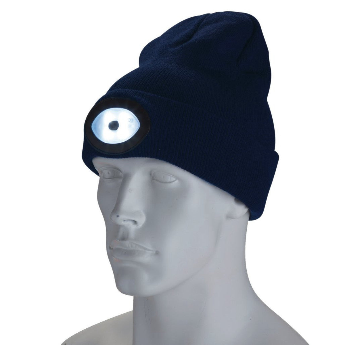 Draper Beanie Hat with Rechargeable Torch, One Size, 1W, 100 Lumens, Navy Blue 10007