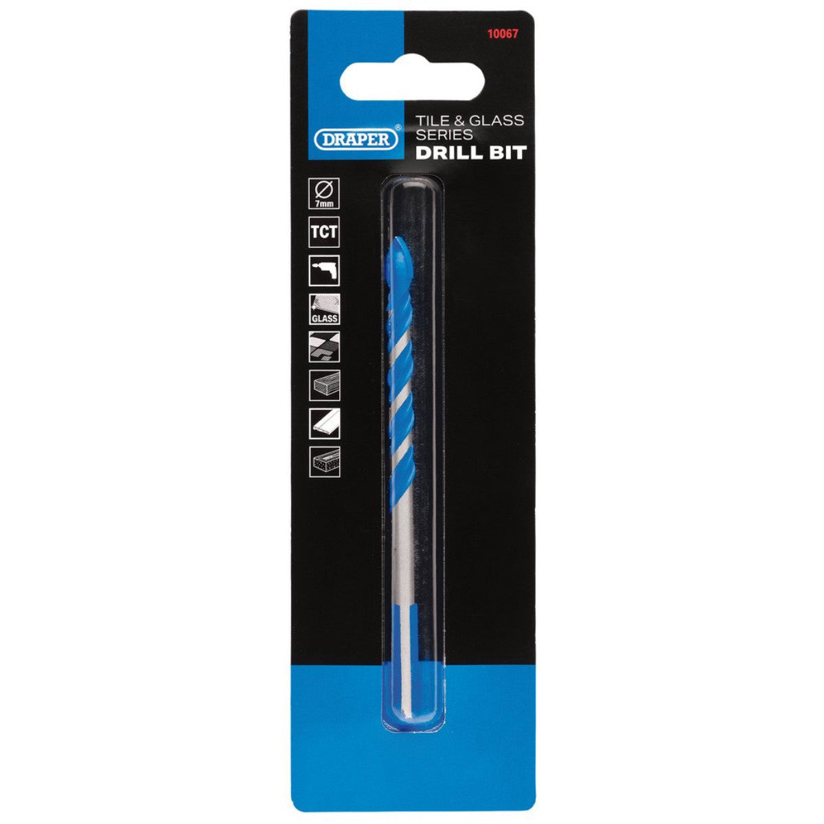 Draper TCT Tile and Glass Drill Bit, 7 x 109mm 10067
