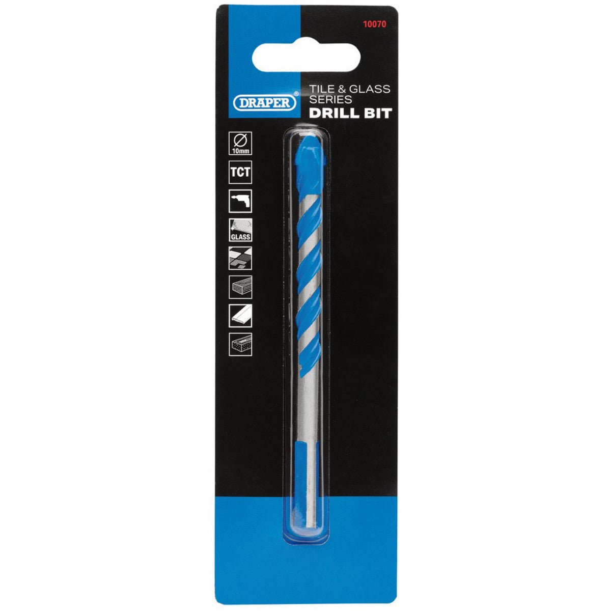 Draper TCT Tile and Glass Drill Bit, 10 x 119mm 10070