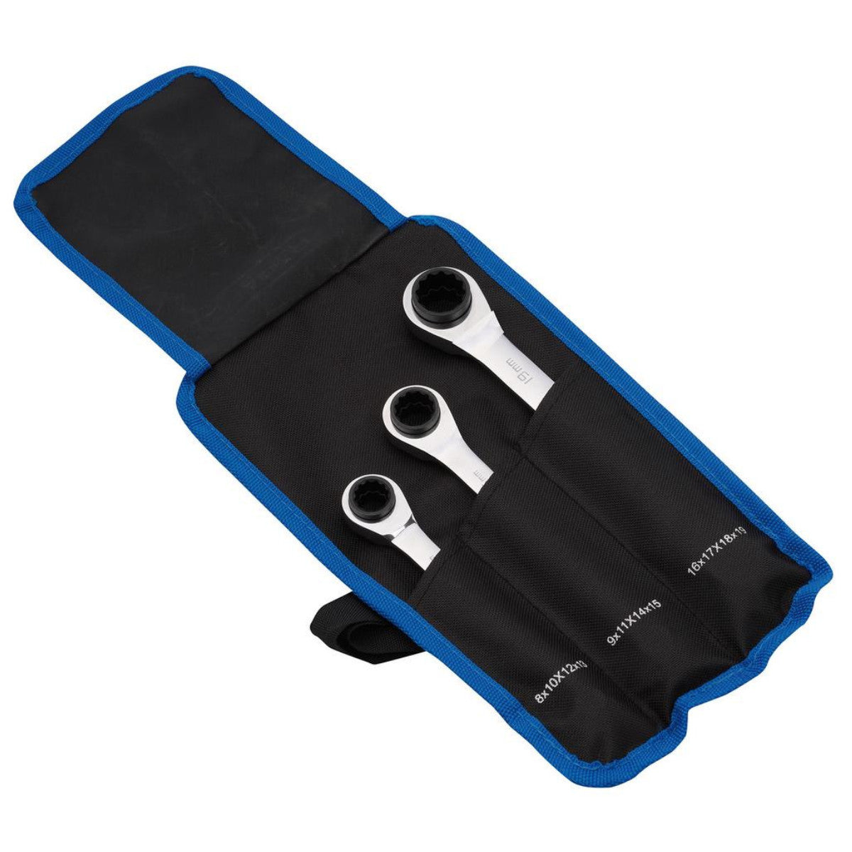 Draper Metric 4-in-1 Reversible Double Ring End Ratchet Spanner Set (3 Piece) 11652