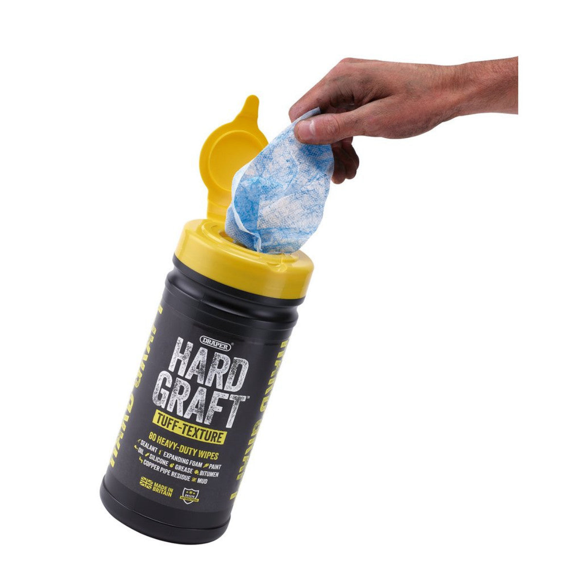 Draper Hard Graft Multipurpose Tuff-Texture Wipes (Tub of 80) 12436