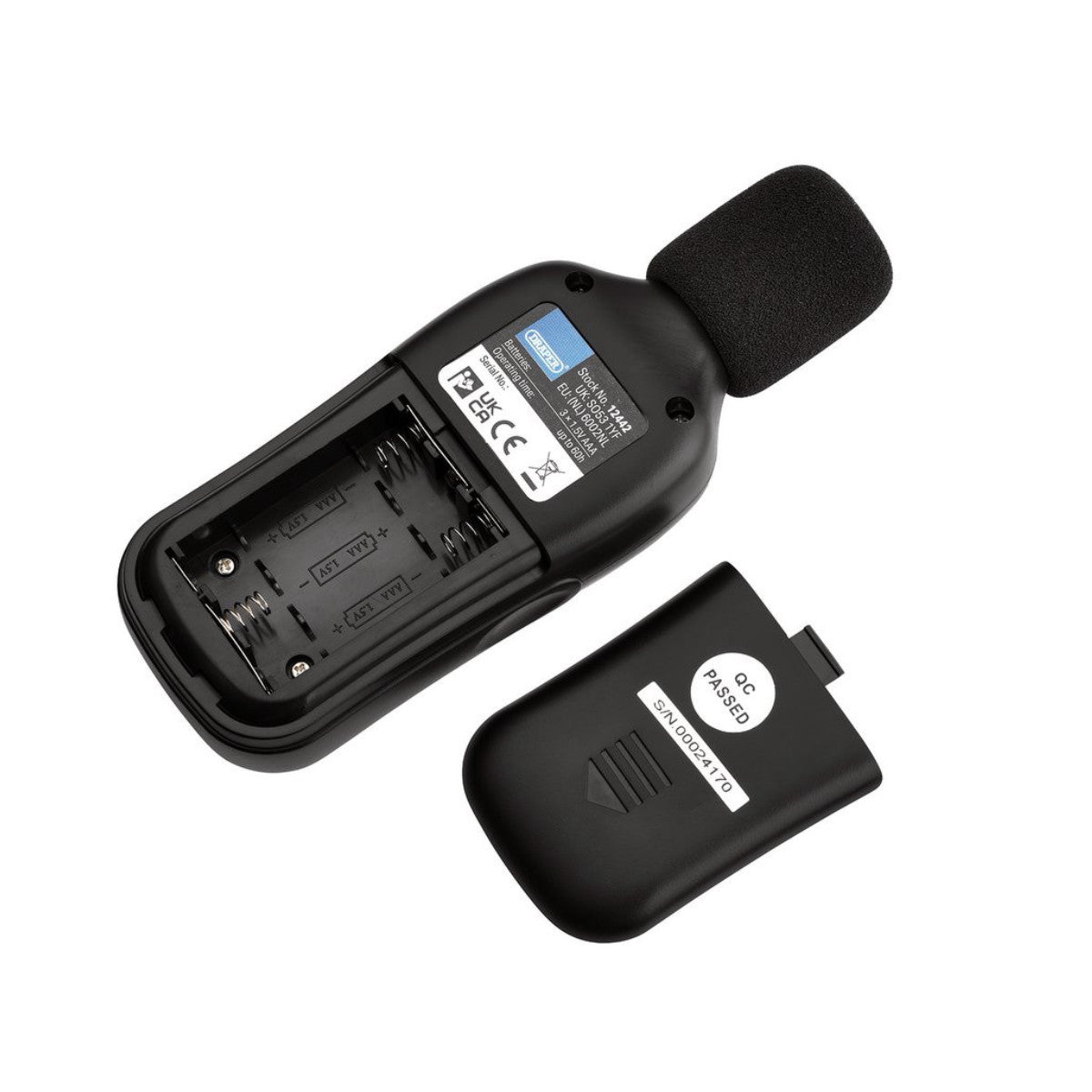 Draper Handheld Digital Sound Level Meter, 35-135dB and -20 to +70°C 12442