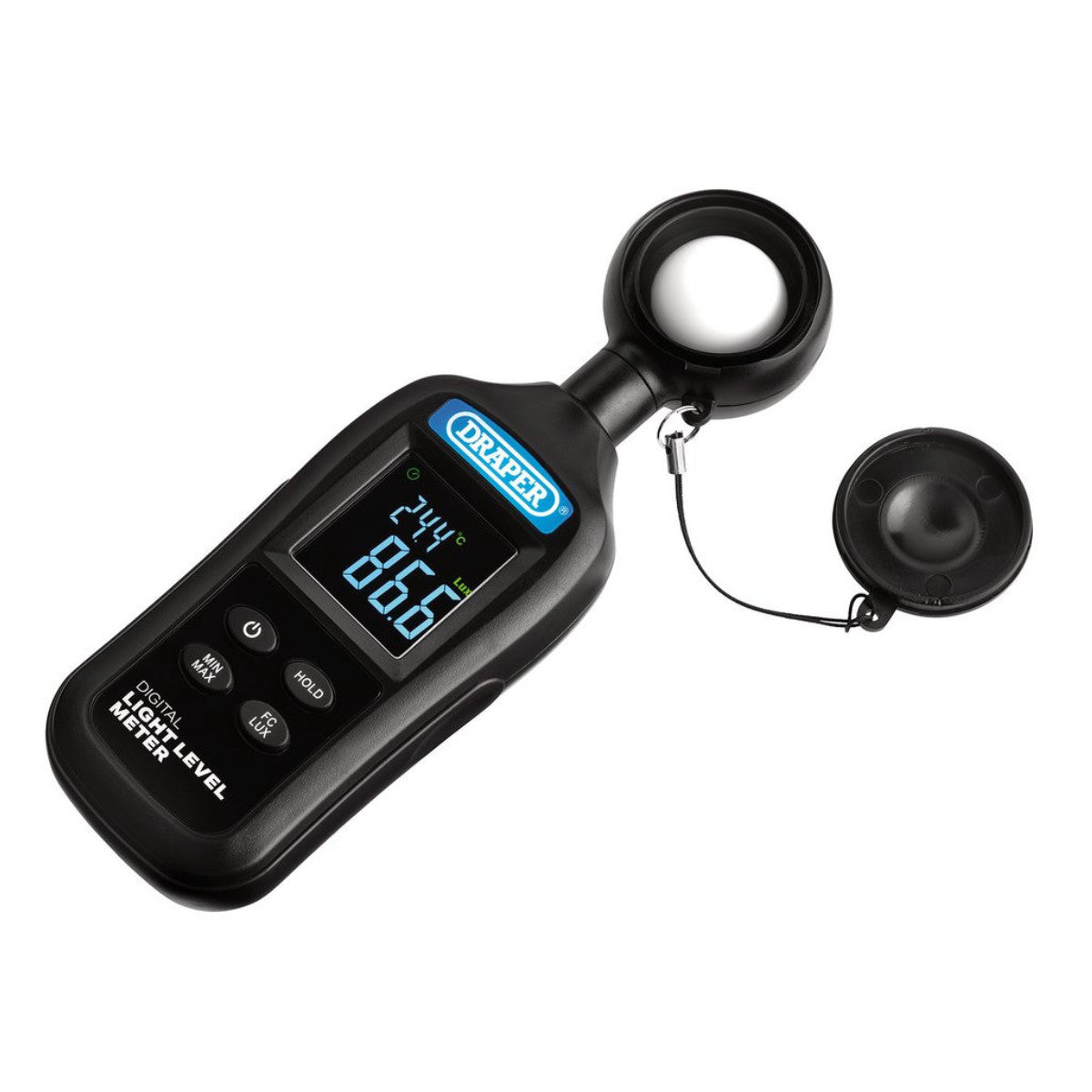 Draper Handheld Digital Light Level Meter, 0-200KLux and -20 to +70°C 12443