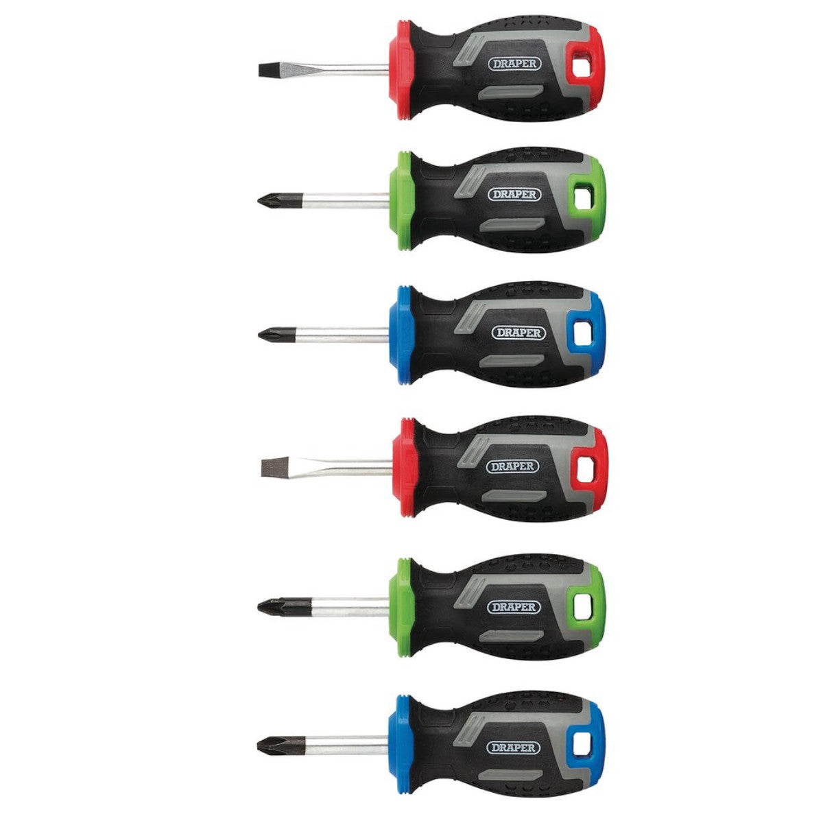 Draper Stubby Soft Grip Screwdriver Set (6 Piece) 13432