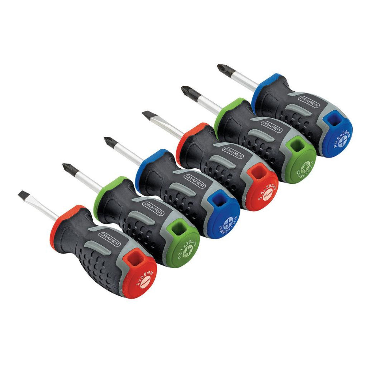 Draper Stubby Soft Grip Screwdriver Set (6 Piece) 13432