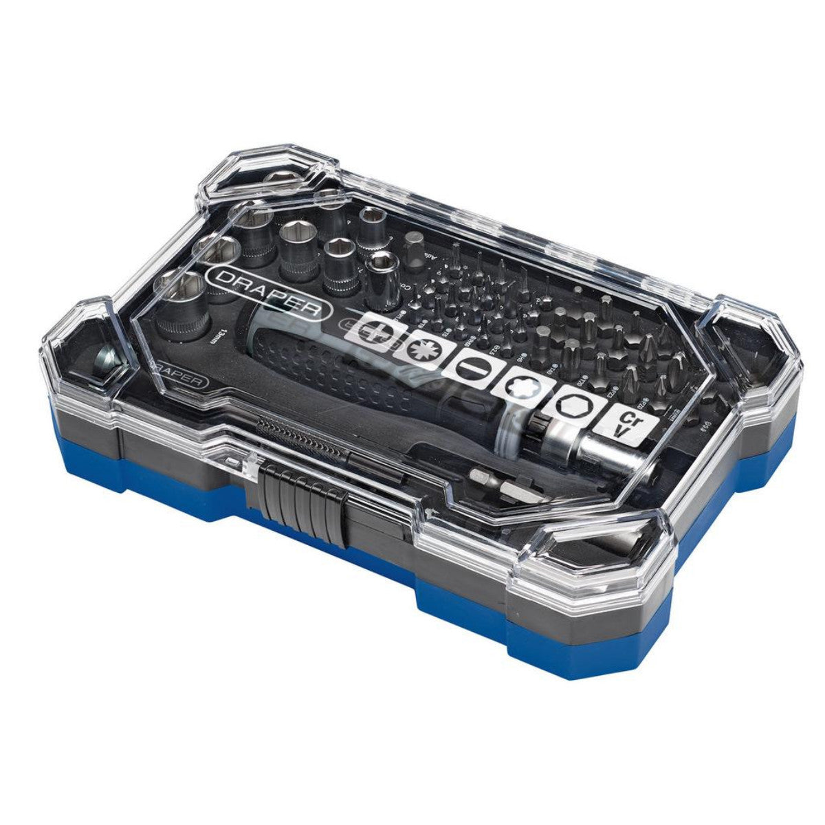 Draper Soft Grip Ratchet Screwdriver and Bit Set (55 Piece) 13442