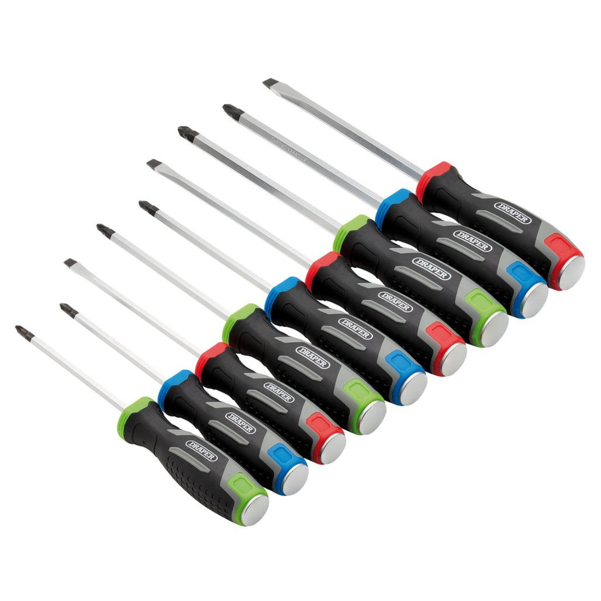 Draper Pound Thru Soft Grip Screwdriver Set (9 Piece) 13487
