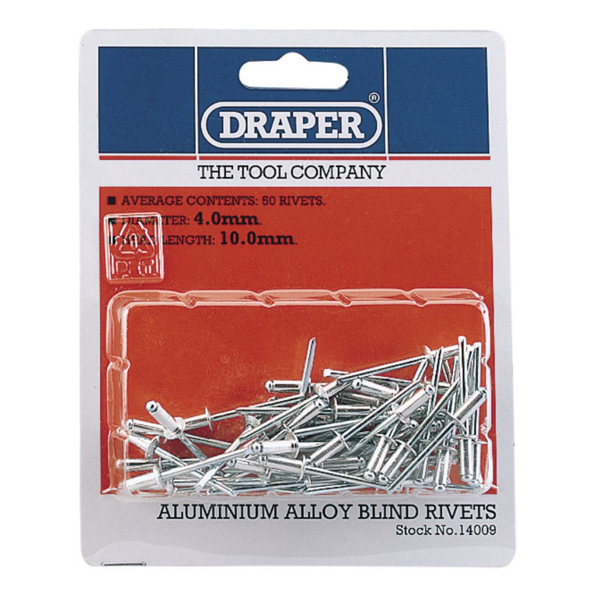Draper Blind Rivets, 4 x 10mm (50 Piece) 14009