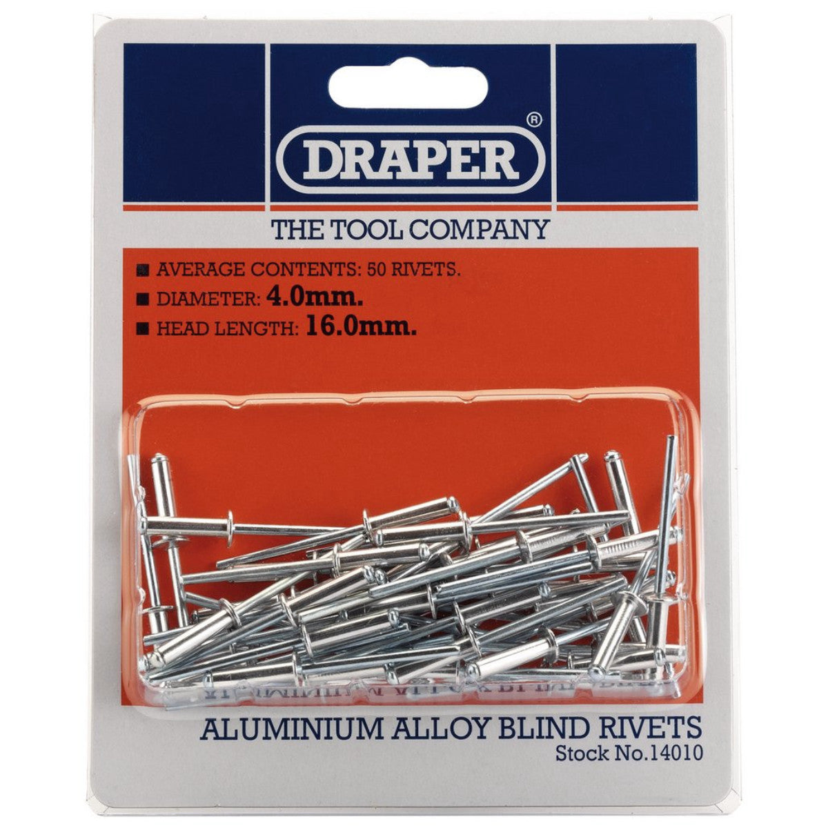 Draper Blind Rivets, 4 x 15.8mm (50 Piece) 14010