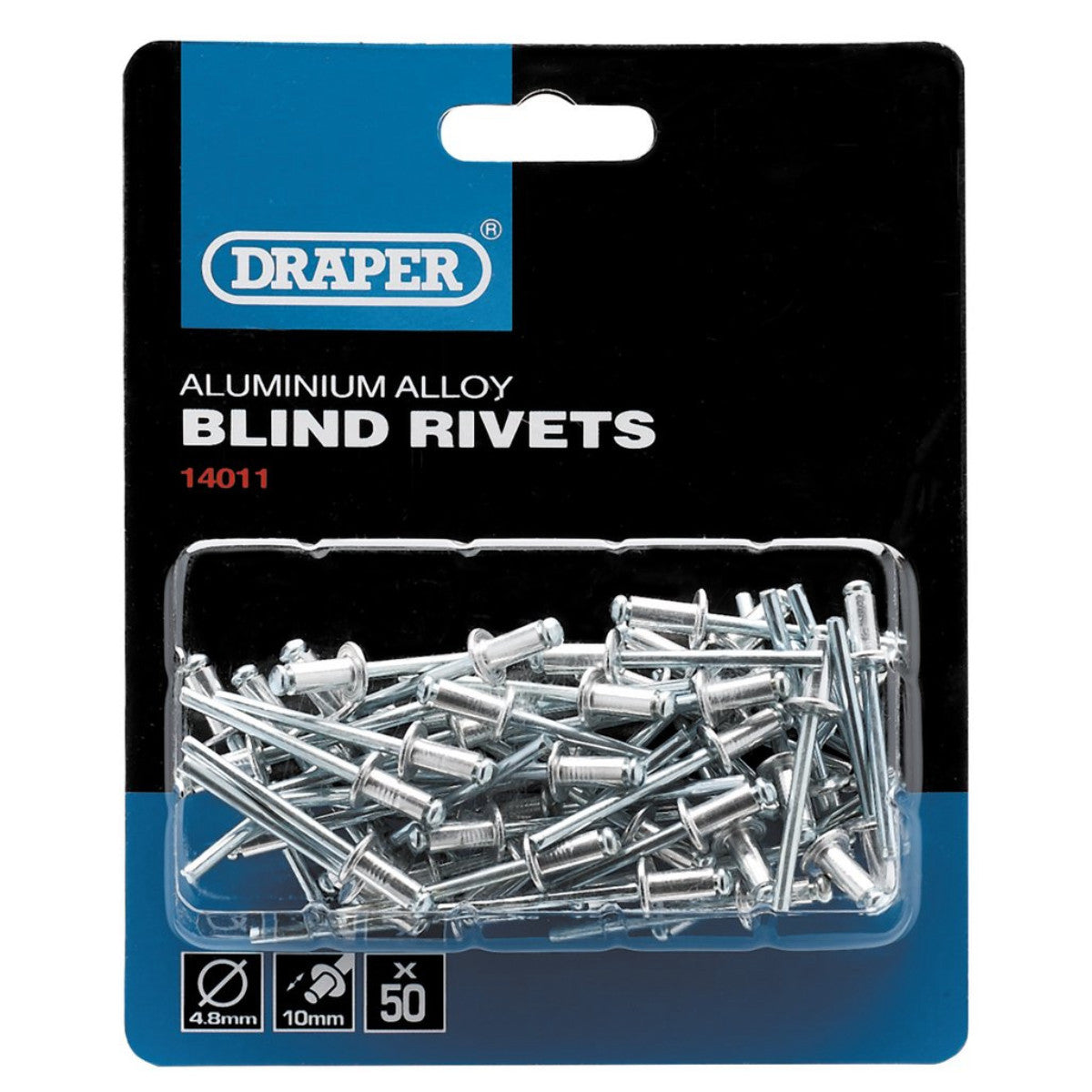 Draper Blind Rivets, 4.8 x 10mm (50 Piece) 14011