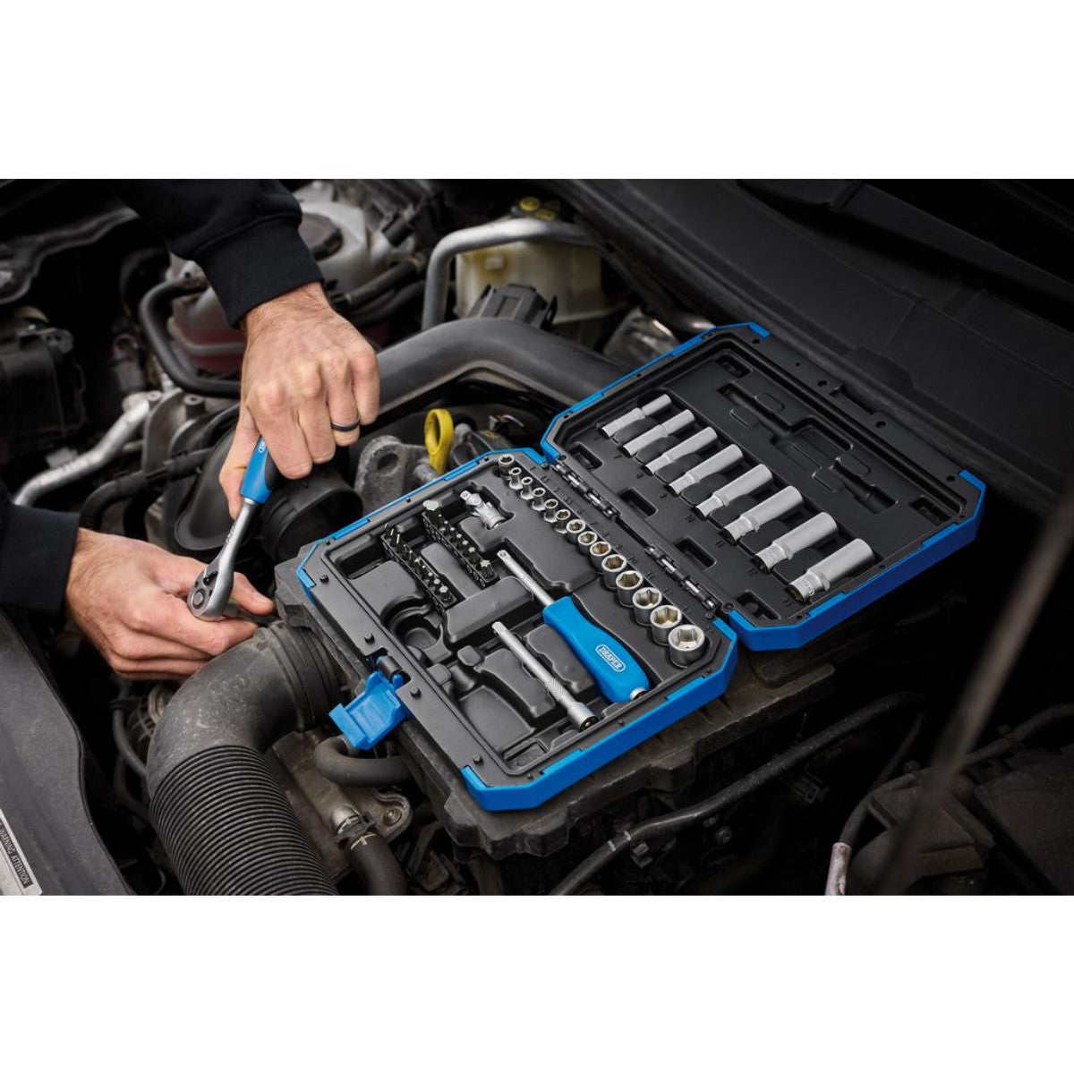 Draper HI-TORQ Metric Socket Set, 1/4" Sq. Dr. (47 Piece) 16355