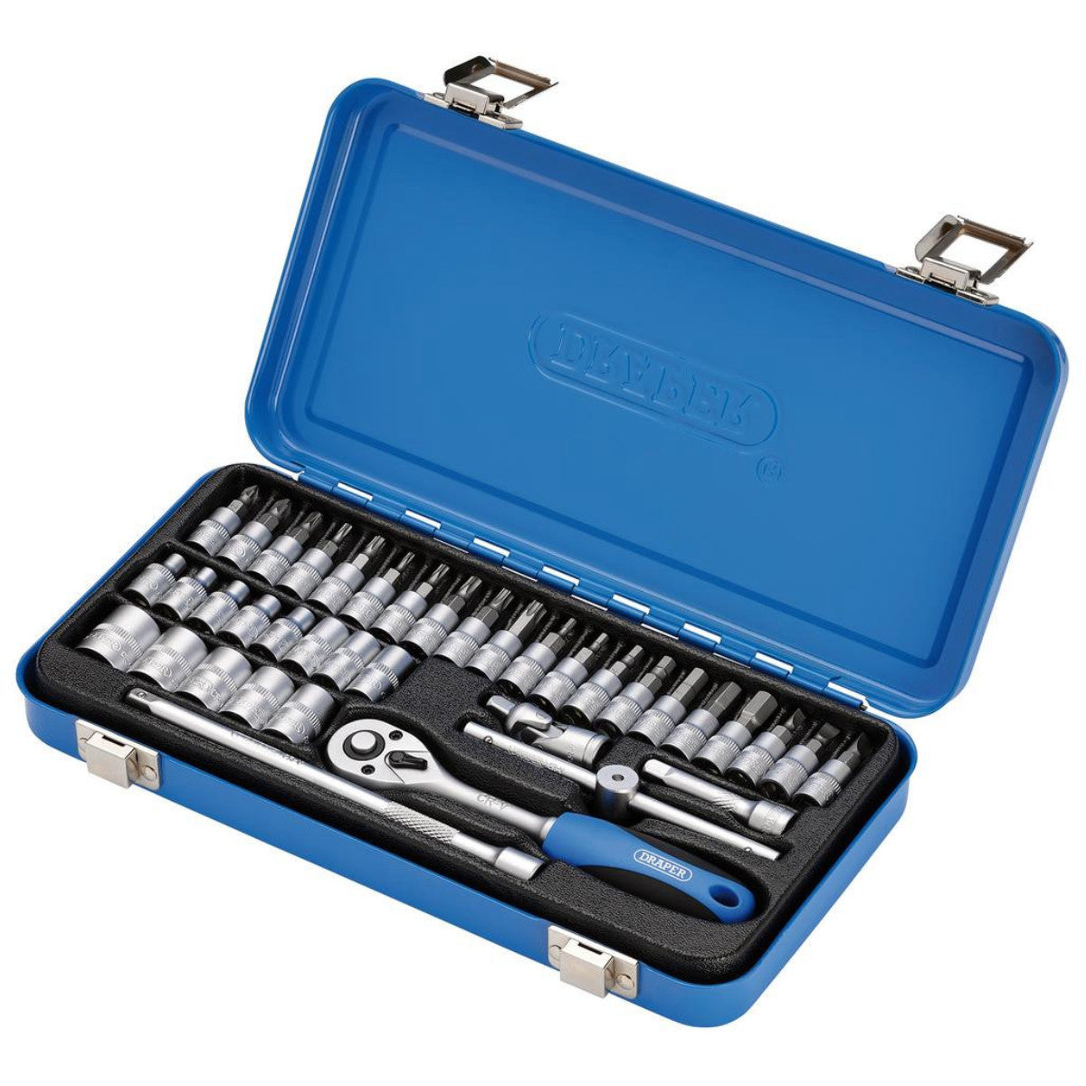 Draper Metric Socket Set in Metal Case, 1/4" Sq. Dr. (38 Piece) 16366