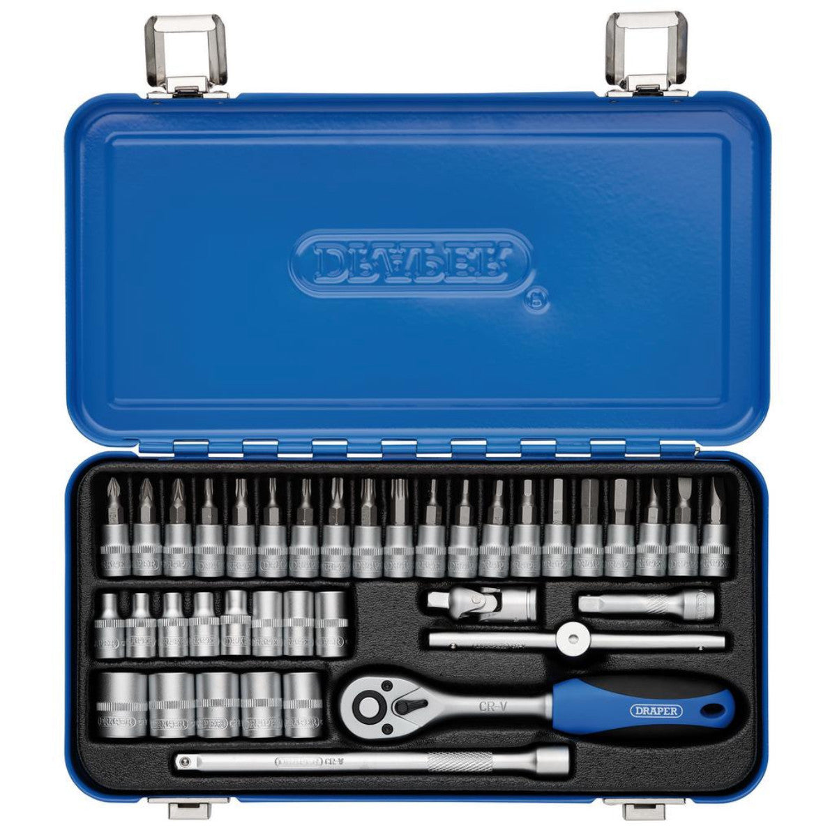 Draper Metric Socket Set in Metal Case, 1/4" Sq. Dr. (38 Piece) 16366