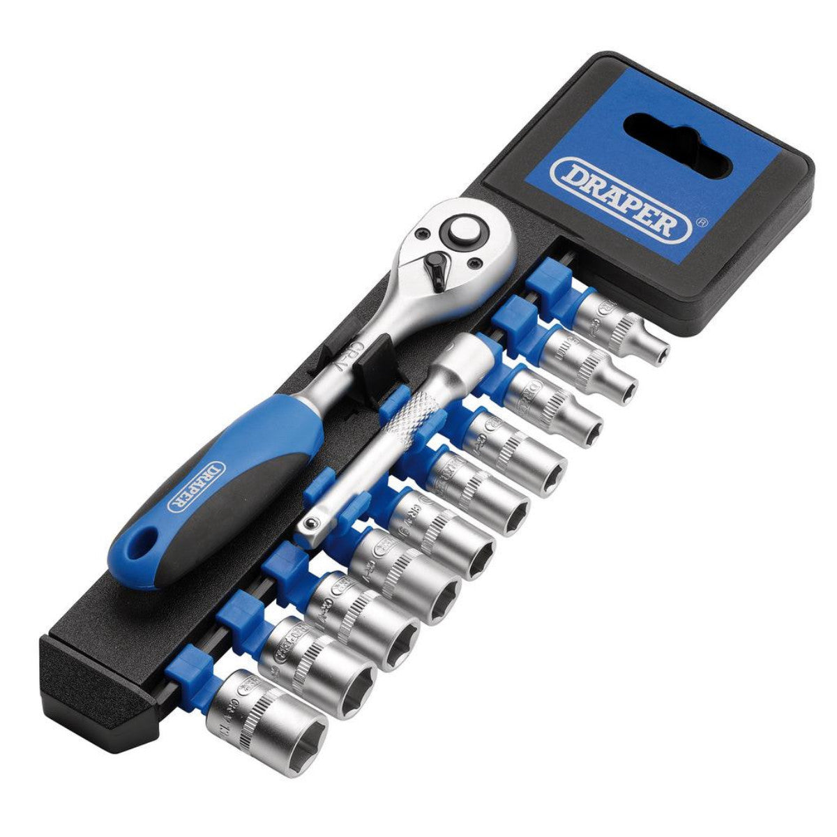 Draper Metric Socket and Ratchet Set, 1/4" Sq. Dr. (12 Piece) 16369