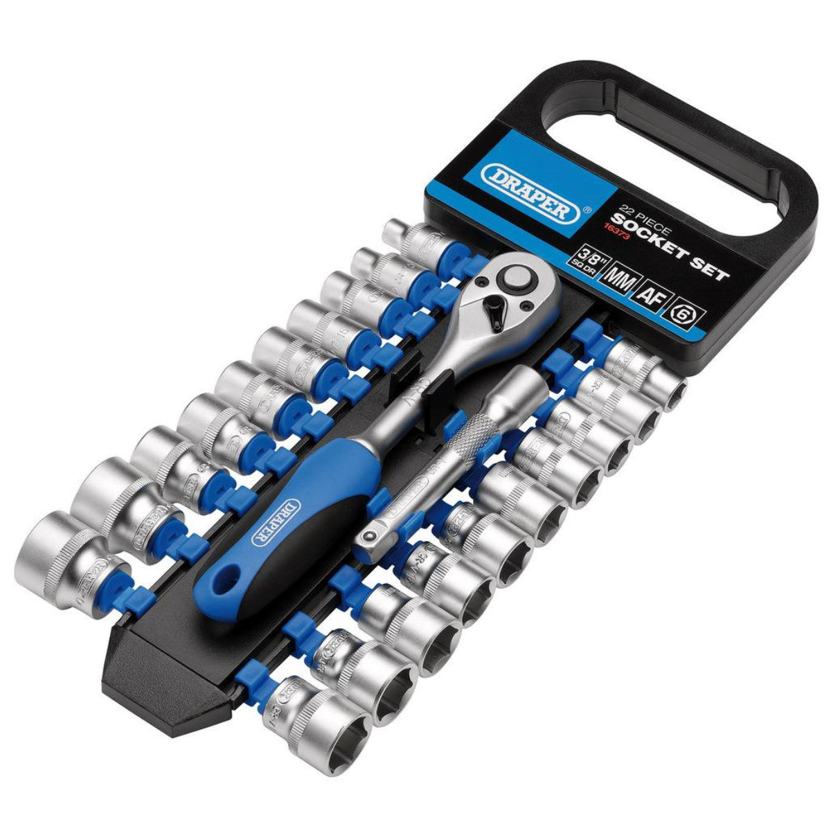 Draper Combined MM/AF Socket and Ratchet Set, 3/8" Sq. Dr. (22 Piece) 16373
