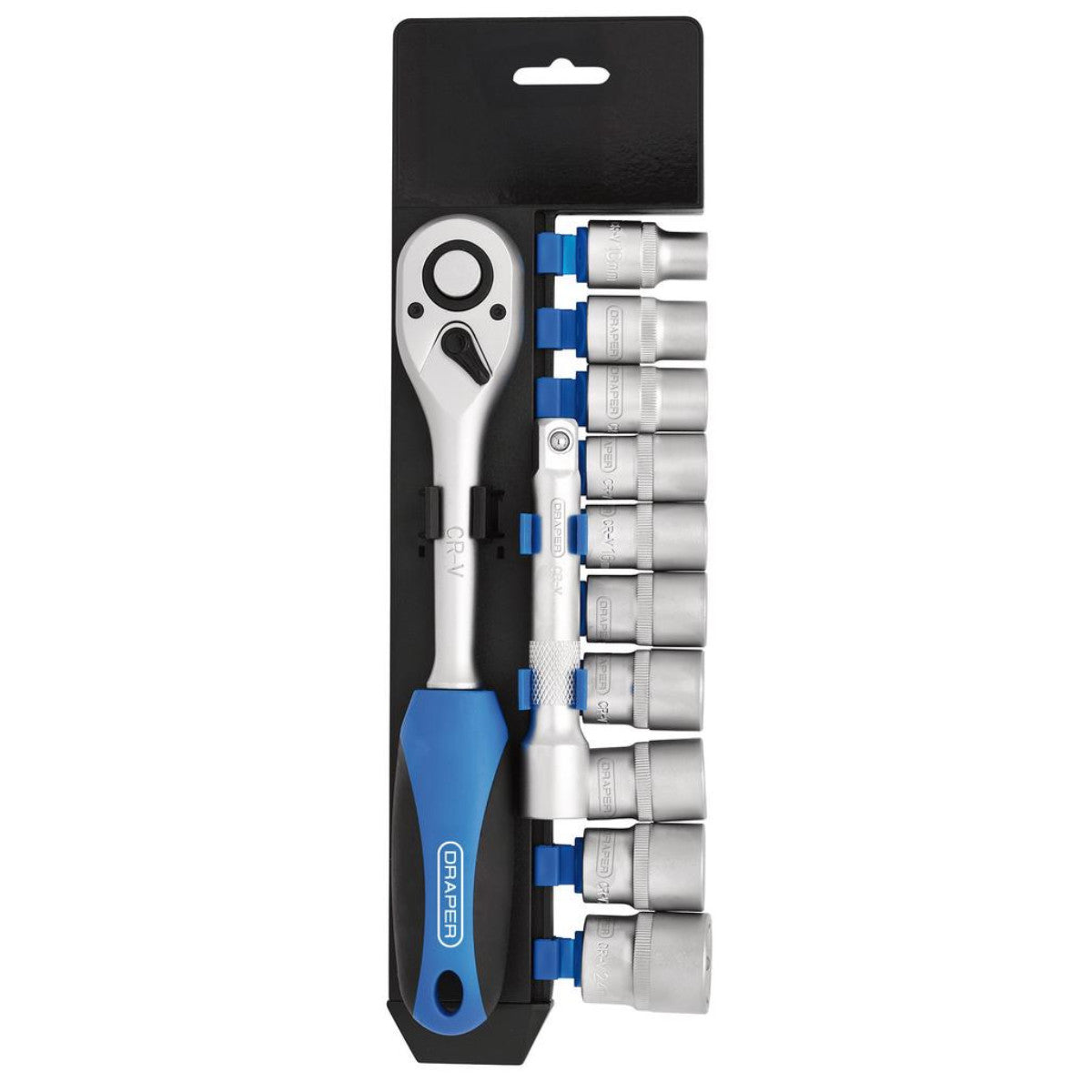 Draper Metric Socket and Ratchet Set, 1/2" Sq. Dr. (12 Piece) 16374