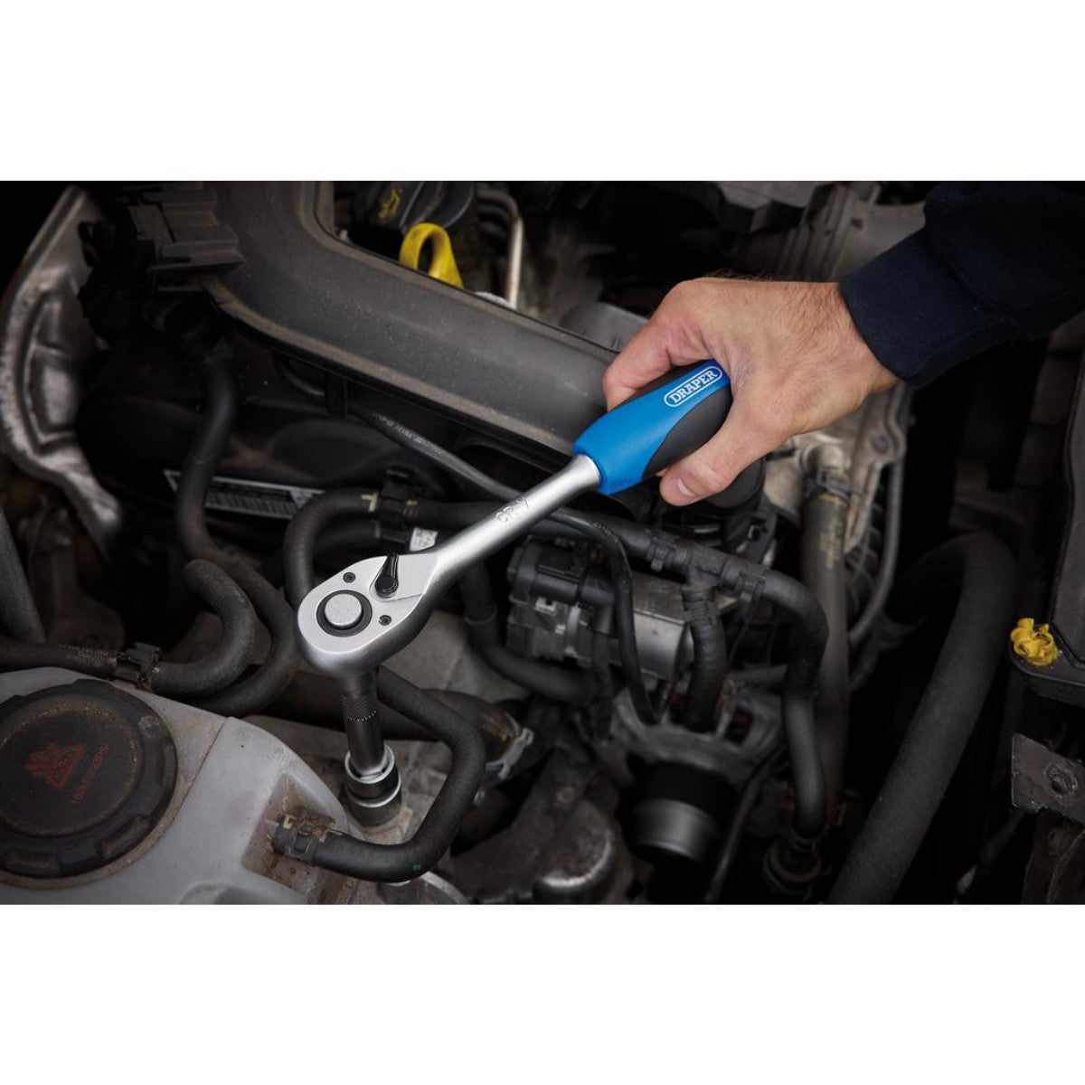 Draper 72 Tooth Reversible Soft Grip Ratchets, 1/2" Sq. Dr. 16429