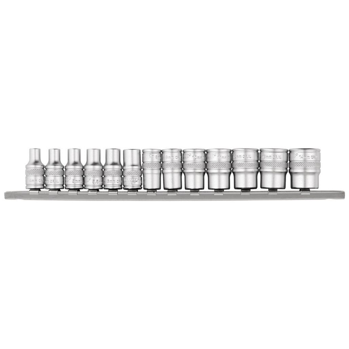 Draper Expert HI-TORQ Metric Socket Set on a Metal Rail, 1/4" Sq. Dr. (13 Piece) 16487