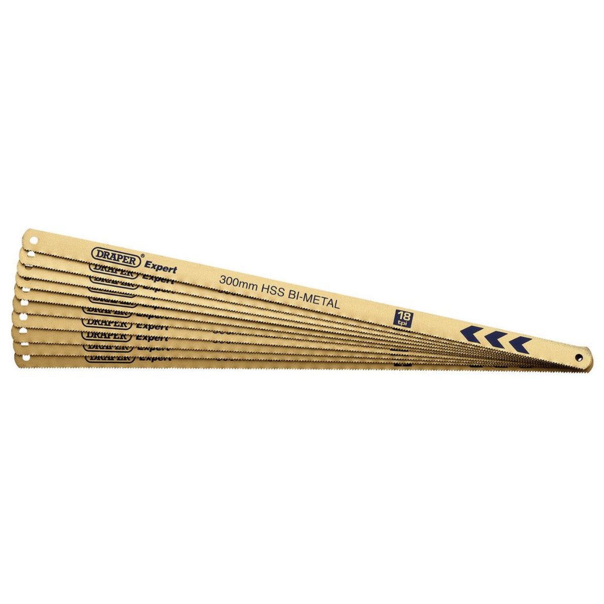 Draper Expert Bi-metal Hacksaw Blades, 300mm, 18tpi (Pack of 10) 19347