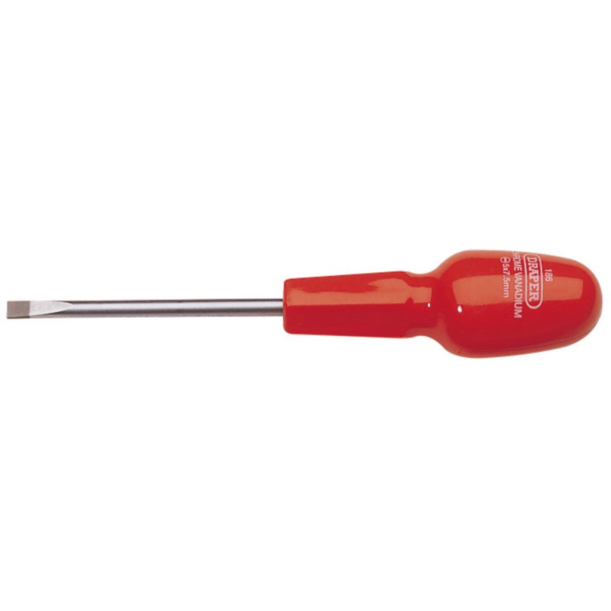 Draper Plain Slot Flared Tip Cabinet Pattern Screwdriver, 5 x 75mm (Sold Loose) 19830