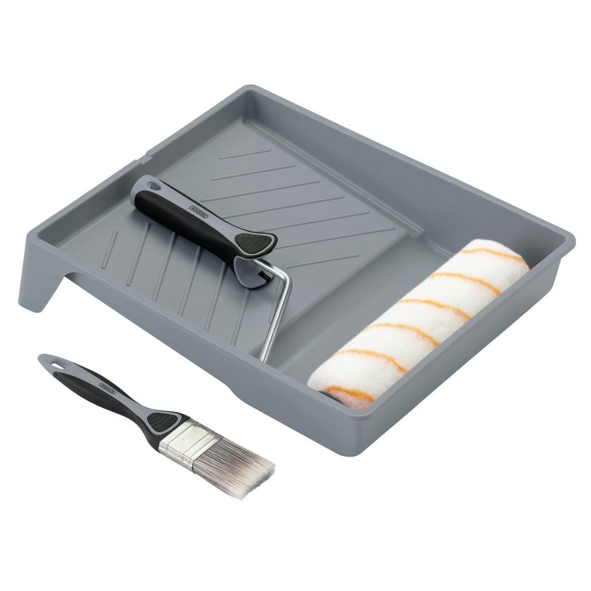 Draper Medium Pile Polyester Paint Roller and Brush Set with Soft Grip (4 Piece) 20947