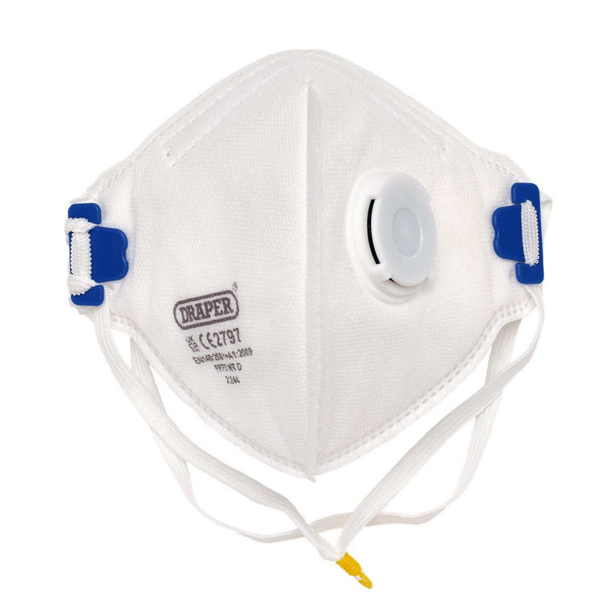 Draper FPP3 NR Vertical Fold Flat Face Masks with Valve (Pack of 10) 21244