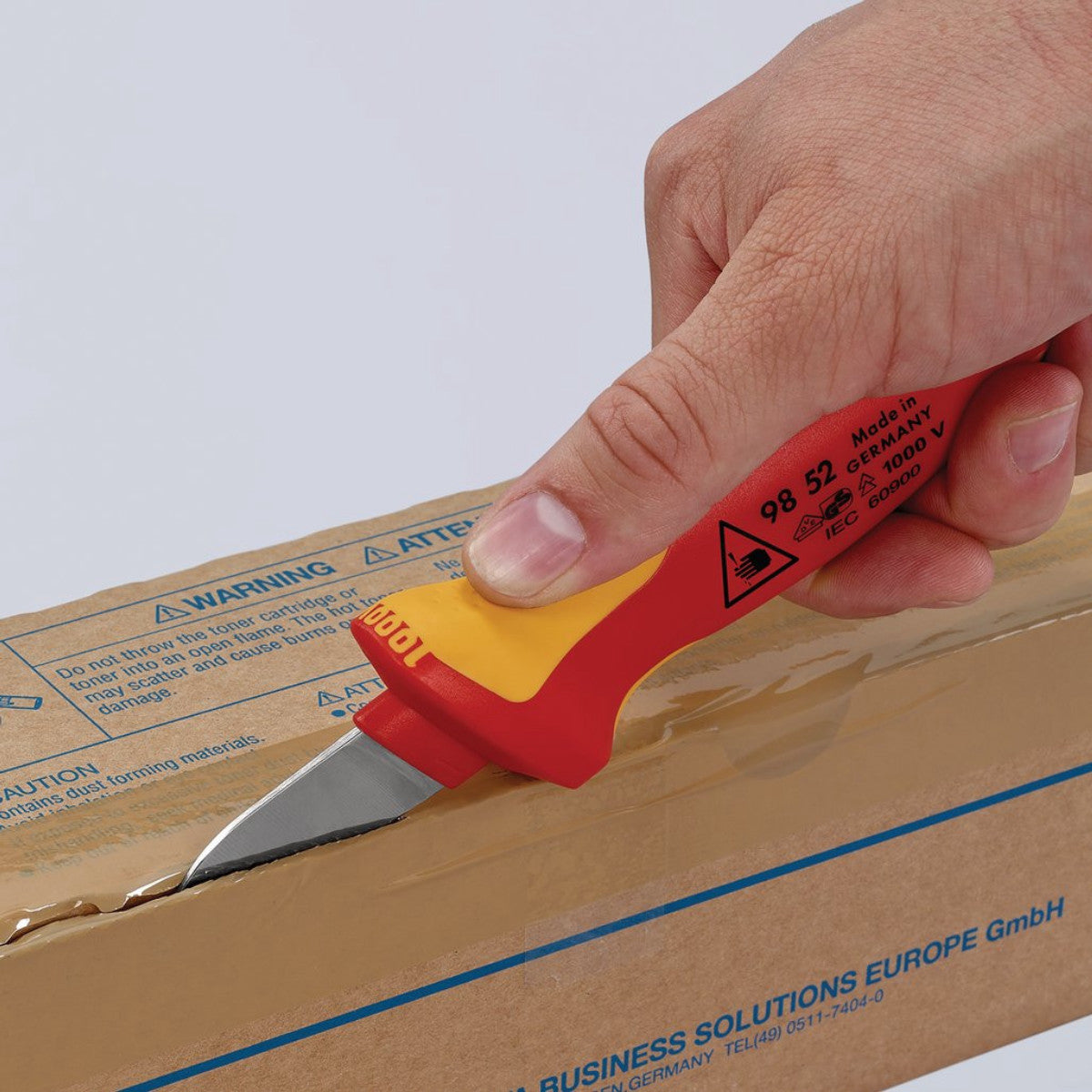 Knipex 98 52 VDE Cable Knife with Multi-Component Handle, 190mm 21489
