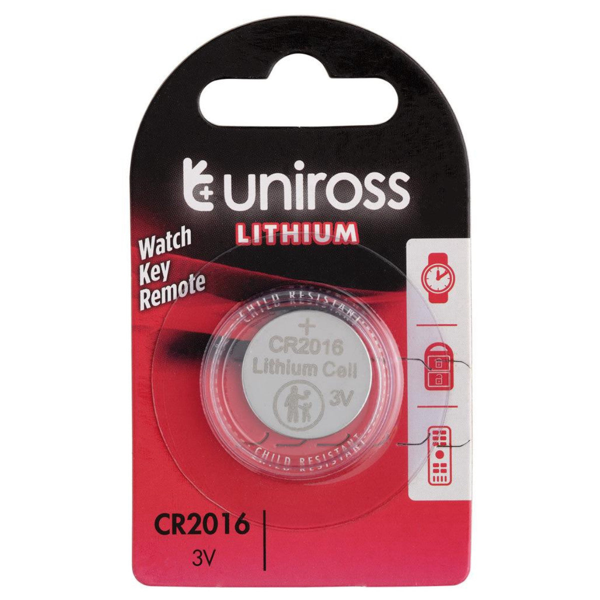 Uniross Lithium Coin Cell CR2016 Battery 21593
