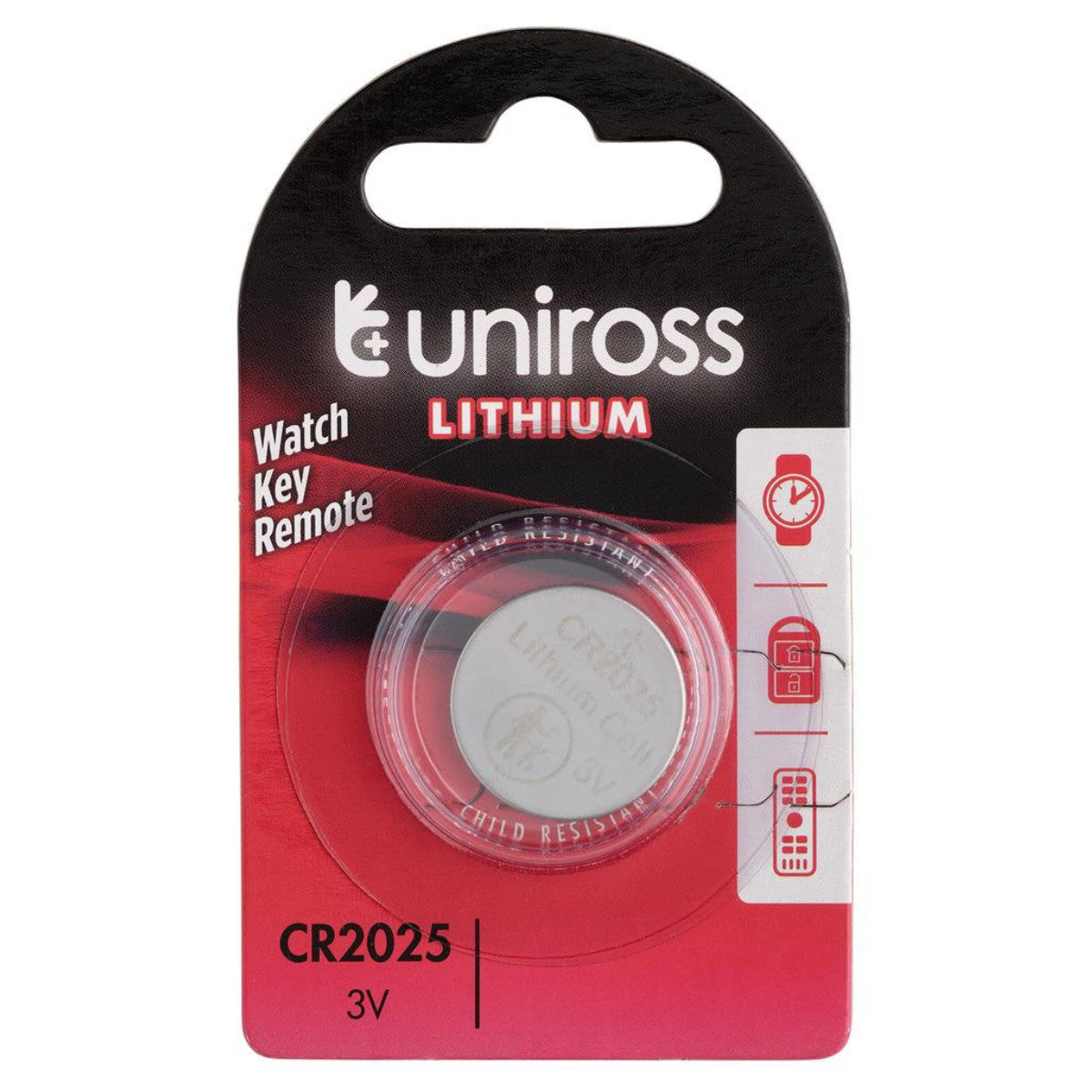 Uniross Lithium Coin Cell CR2025 Battery 21594