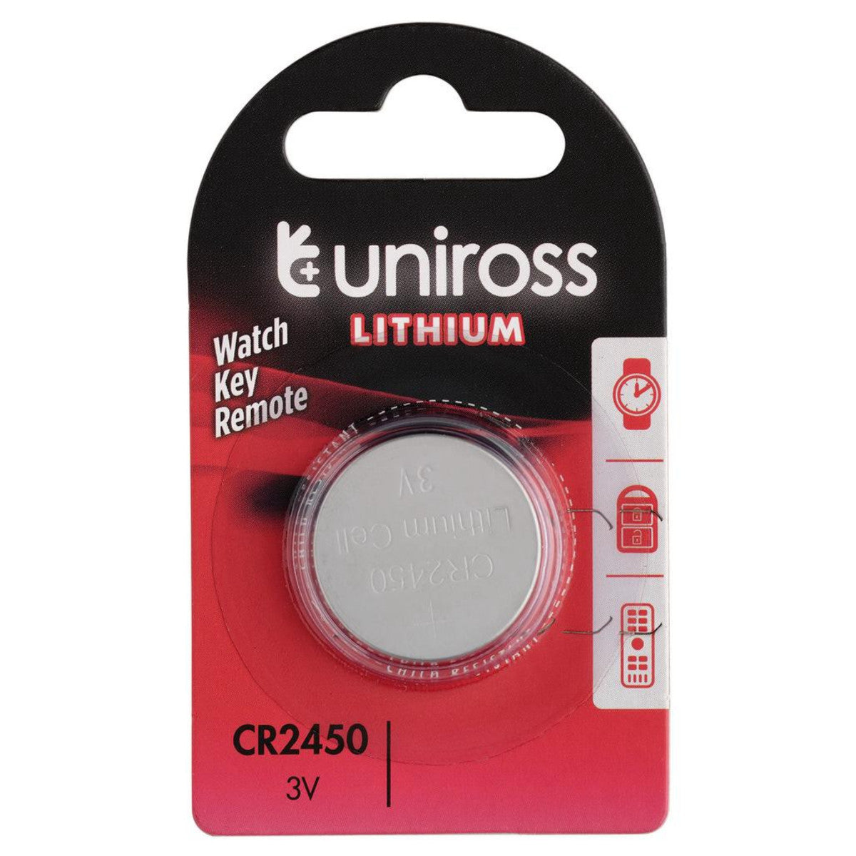 Uniross Lithium Coin Cell CR2450 Battery 21596