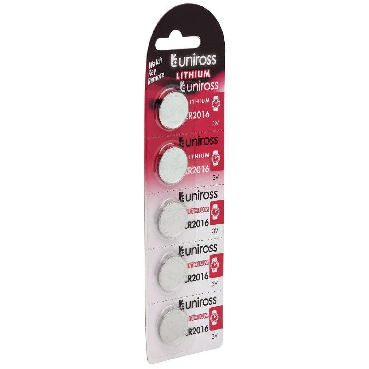Uniross Lithium Coin Cell CR2016 Batteries (Pack of 5) 21598