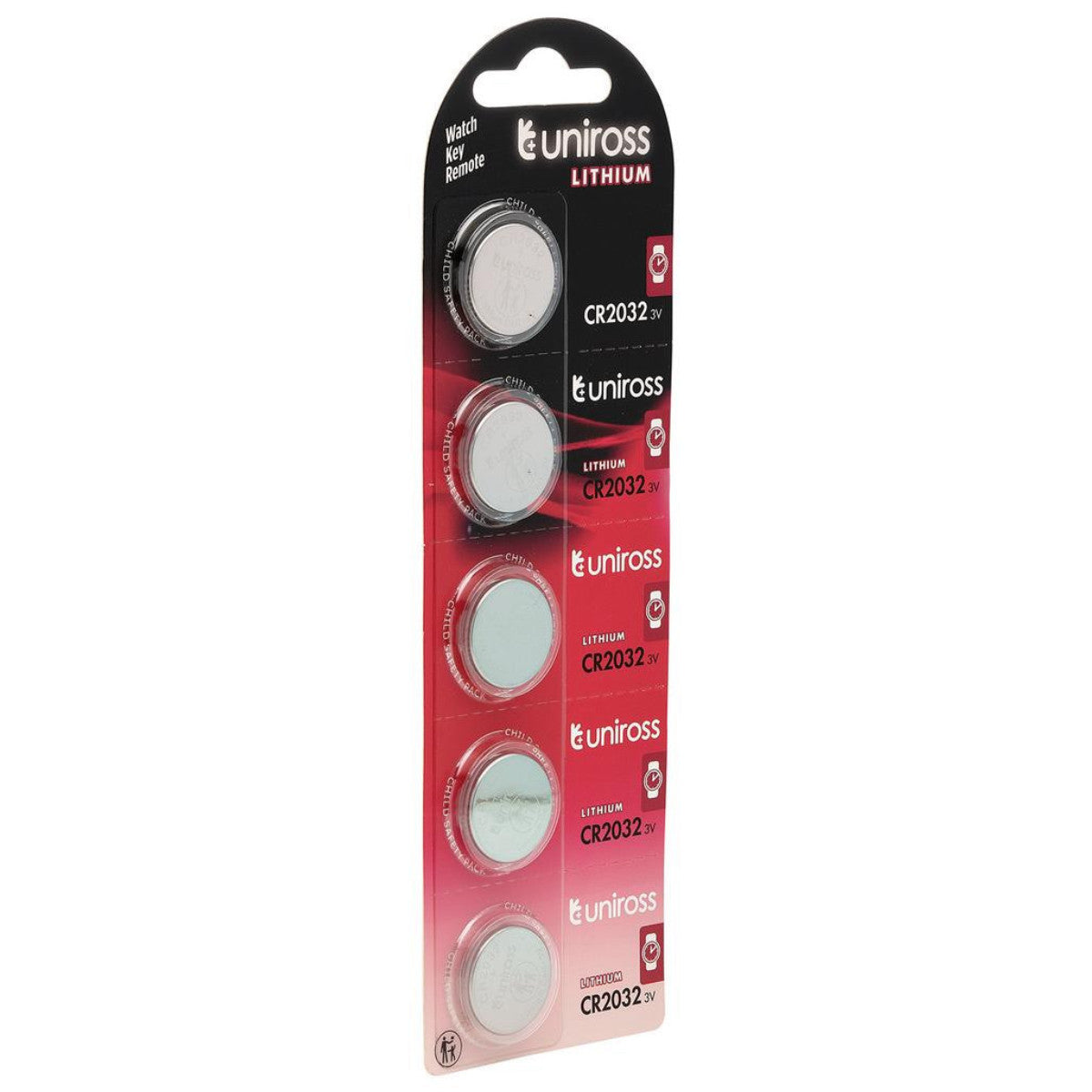 Uniross Lithium Coin Cell CR2032 Batteries (Pack of 5) 21600