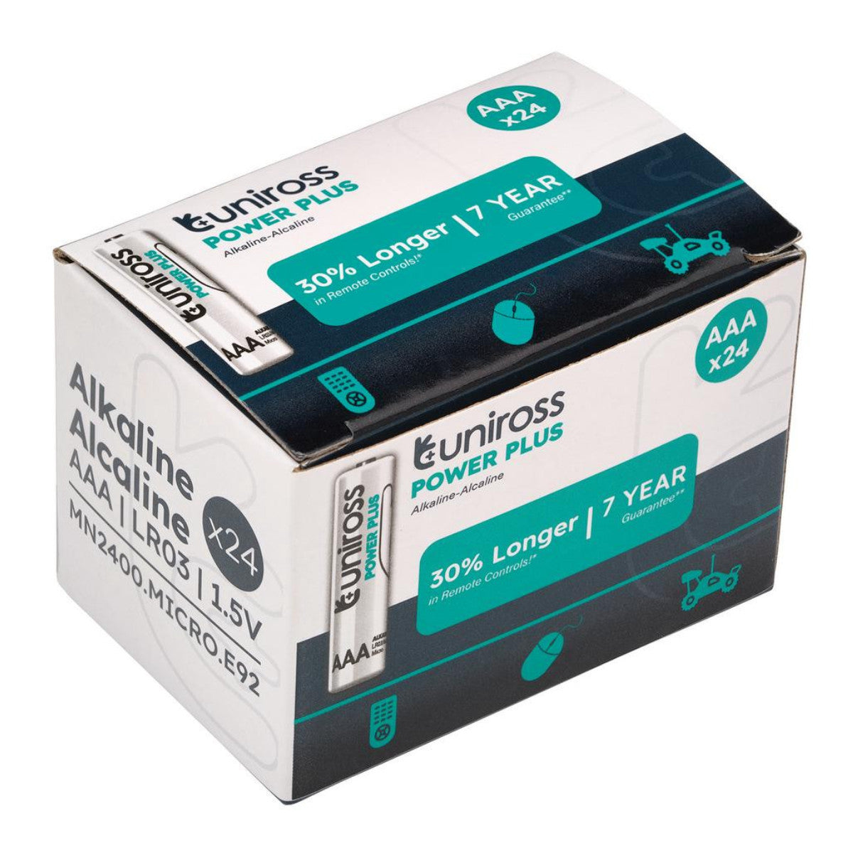 Uniross LR03 AAA Power Plus Alkaline Batteries (Pack of 24) 21601