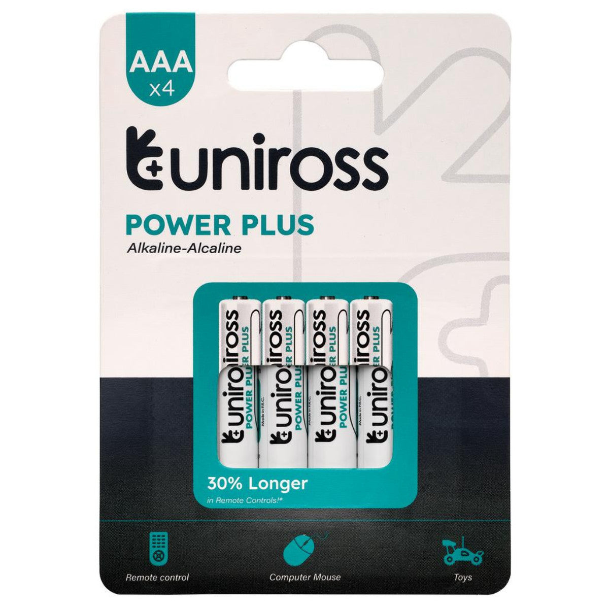 Uniross LR03 AAA Power Plus Alkaline Batteries (Pack of 4) 21606