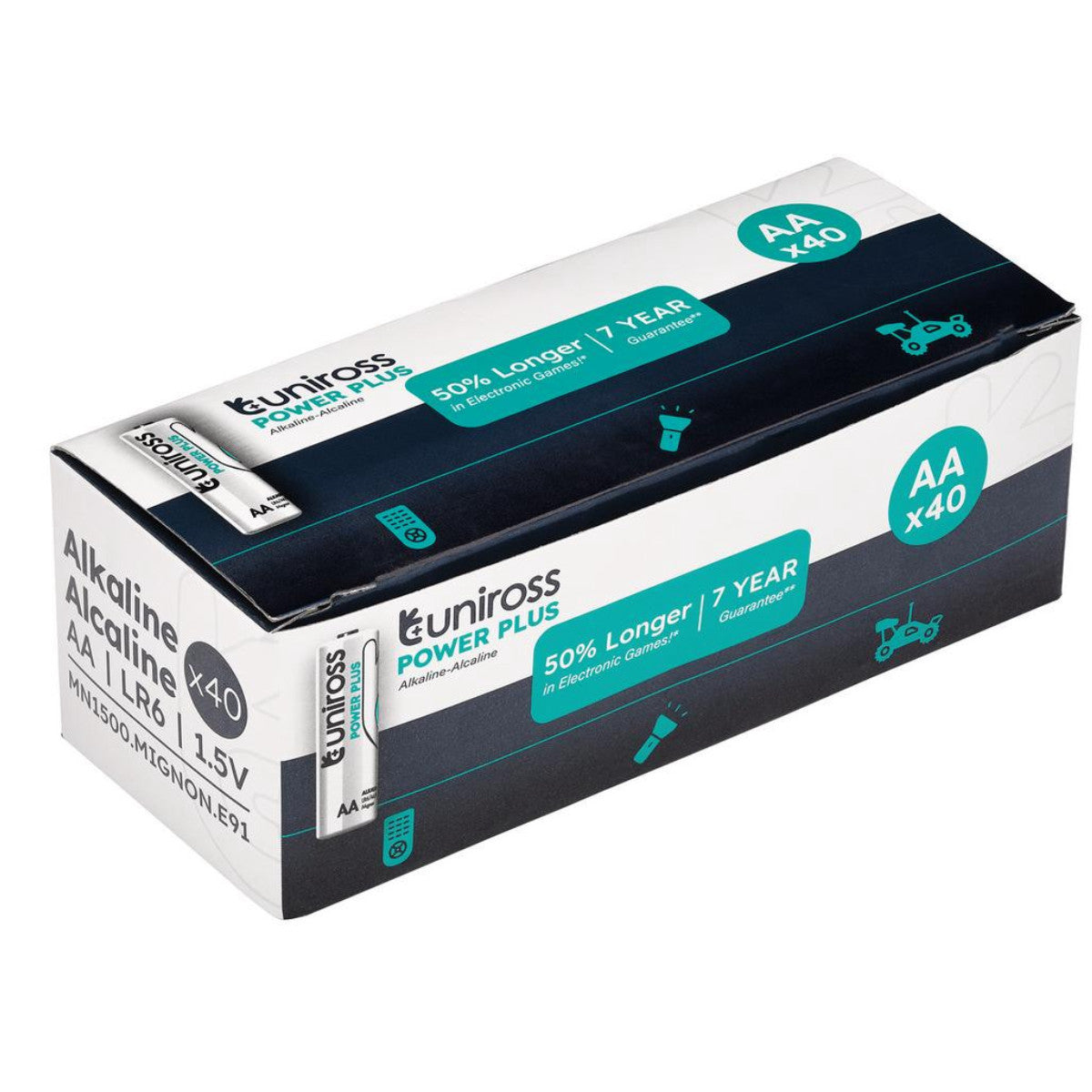 Uniross LR6 AA Power Plus Alkaline Batteries (Pack of 40) 21609