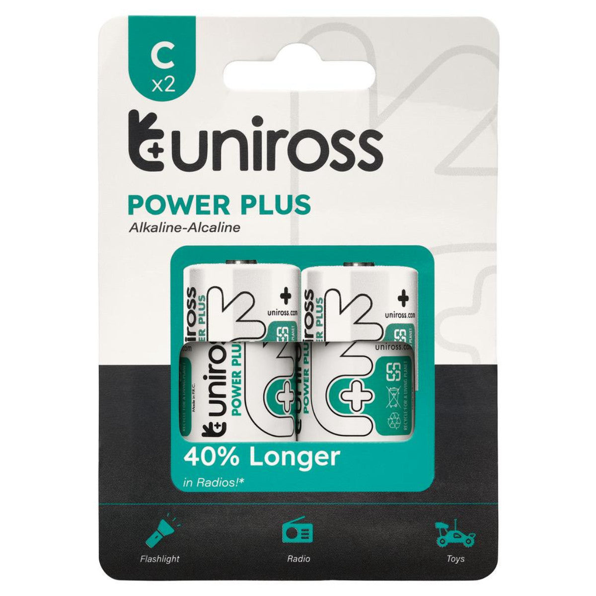 Uniross LR14 C Power Plus Alkaline Batteries (Pack of 2) 21611