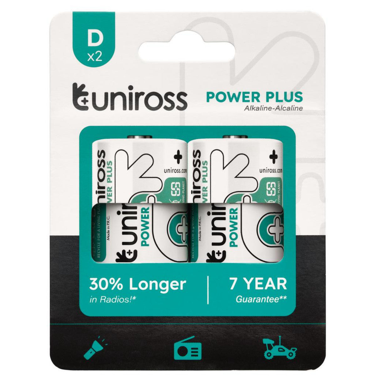 Uniross LR20 D Power Plus Alkaline Batteries (Pack of 2) 21616