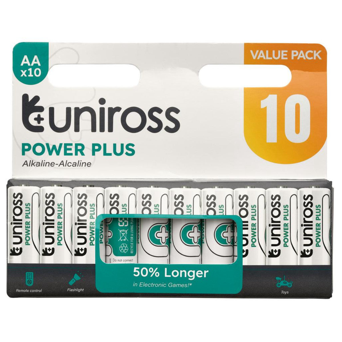 Uniross LR6 AA Power Plus Alkaline Batteries (Pack of 10) 21619