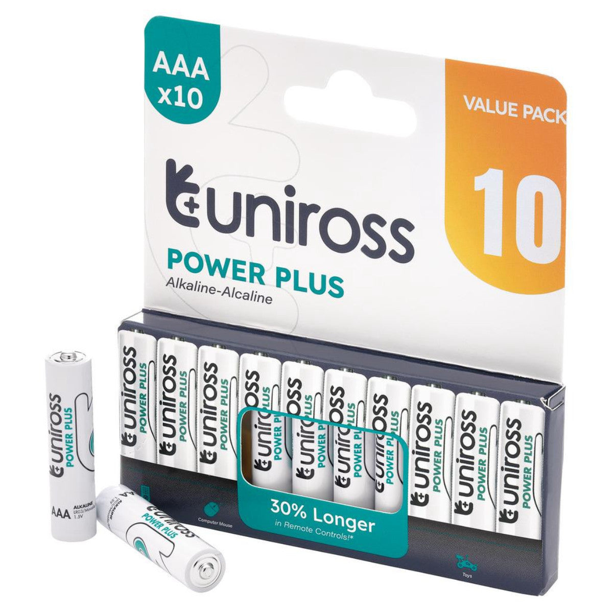 Uniross LR03 AAA Power Plus Alkaline Batteries (Pack of 10) 21695
