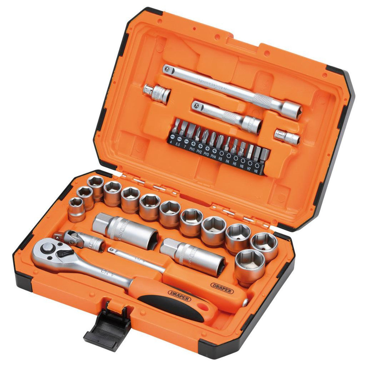Draper HI-TORQ 6 Point Socket Set, 1/4" and 3/8" (34 Piece) 22110
