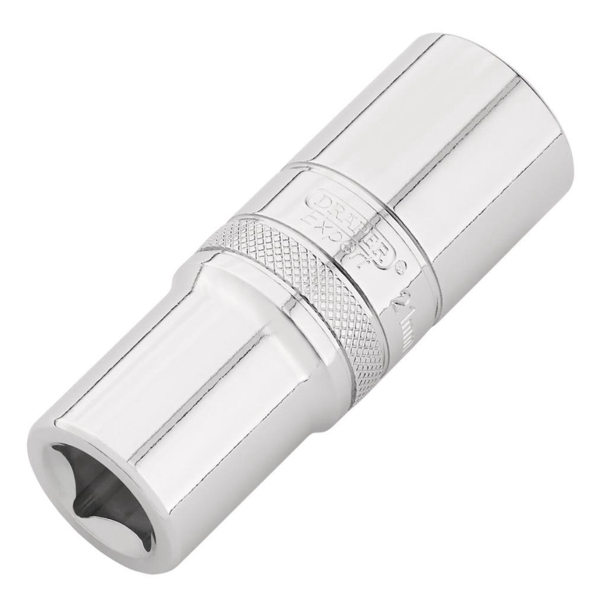Draper Expert Metric Deep Socket, 1/2" Sq. Dr., Polished Chrome, 21mm 22422