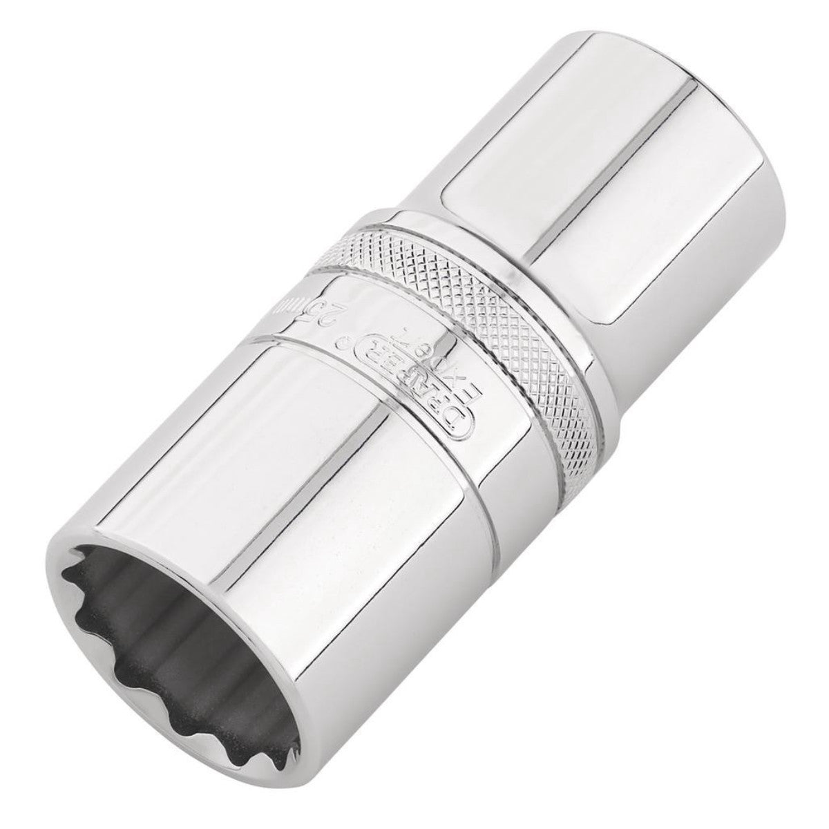 Draper Expert Metric Deep Socket, 1/2" Sq. Dr.,Polished Chrome, 25mm 22424