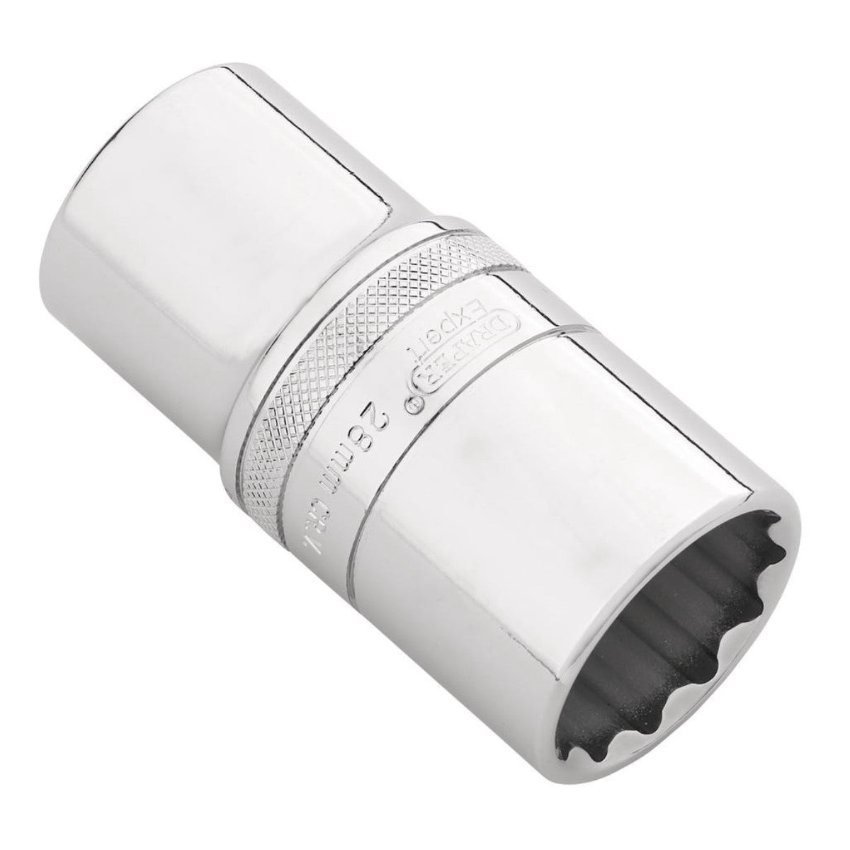 Draper Expert Metric Deep Socket, 1/2" Sq. Dr., Polished Chrome, 28mm 22425