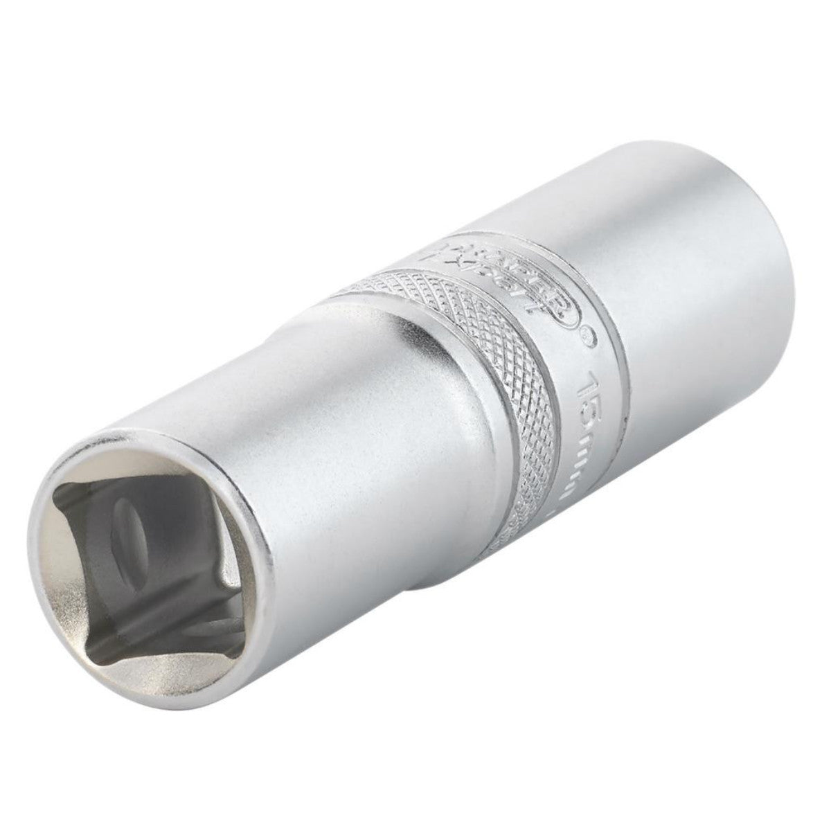 Draper Expert Metric Deep Socket, 1/2" Sq. Dr., Micro Satin Chrome, 15mm 22440