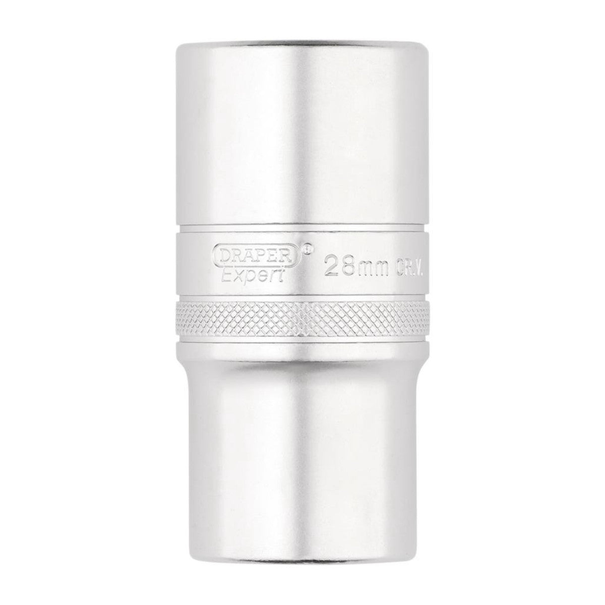 Draper Expert Metric Deep Socket, 1/2" Sq. Dr., Micro Satin Chrome, 28mm 22464