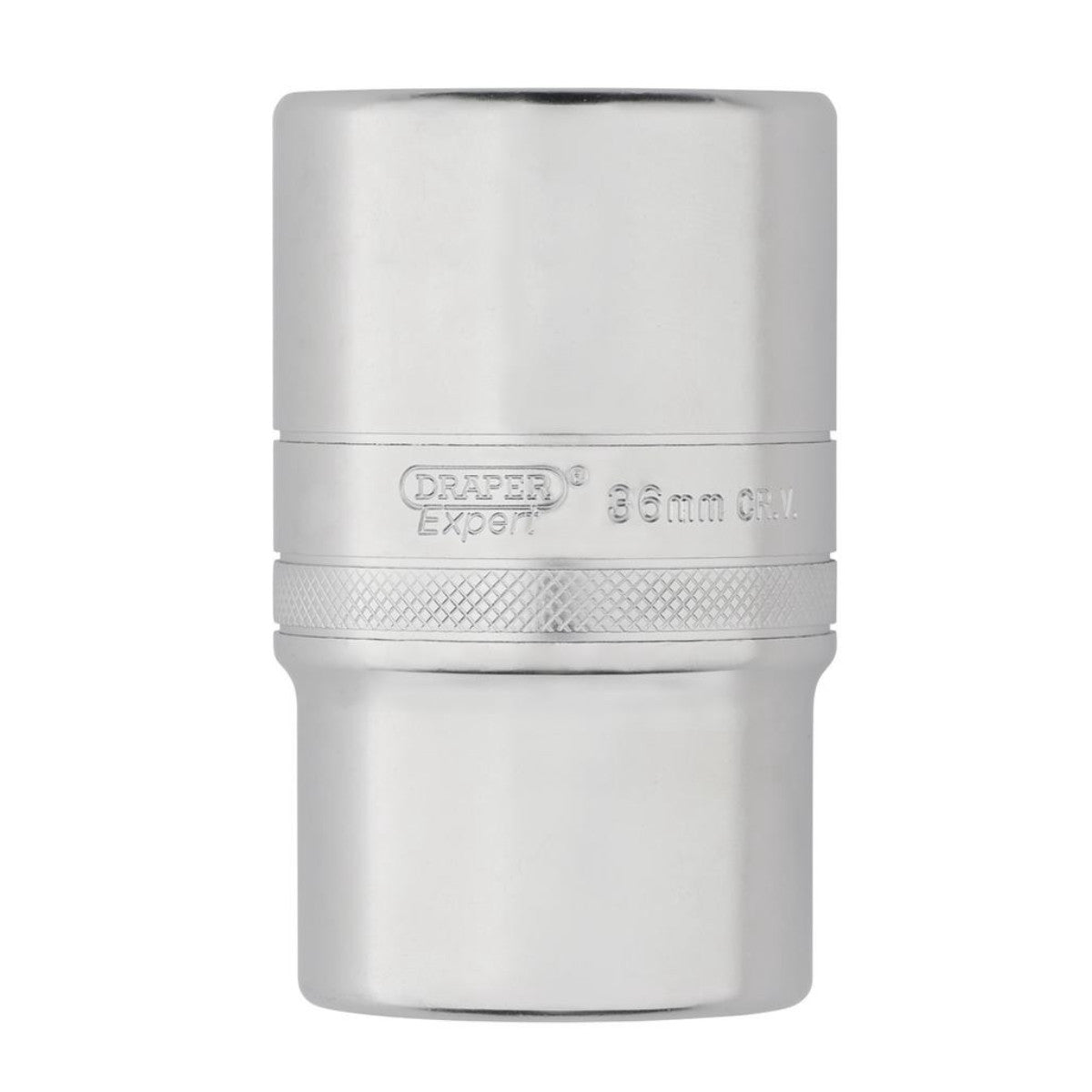 Draper Expert Metric Deep Socket, 1/2" Sq. Dr., Micro Satin Chrome, 36mm 22497