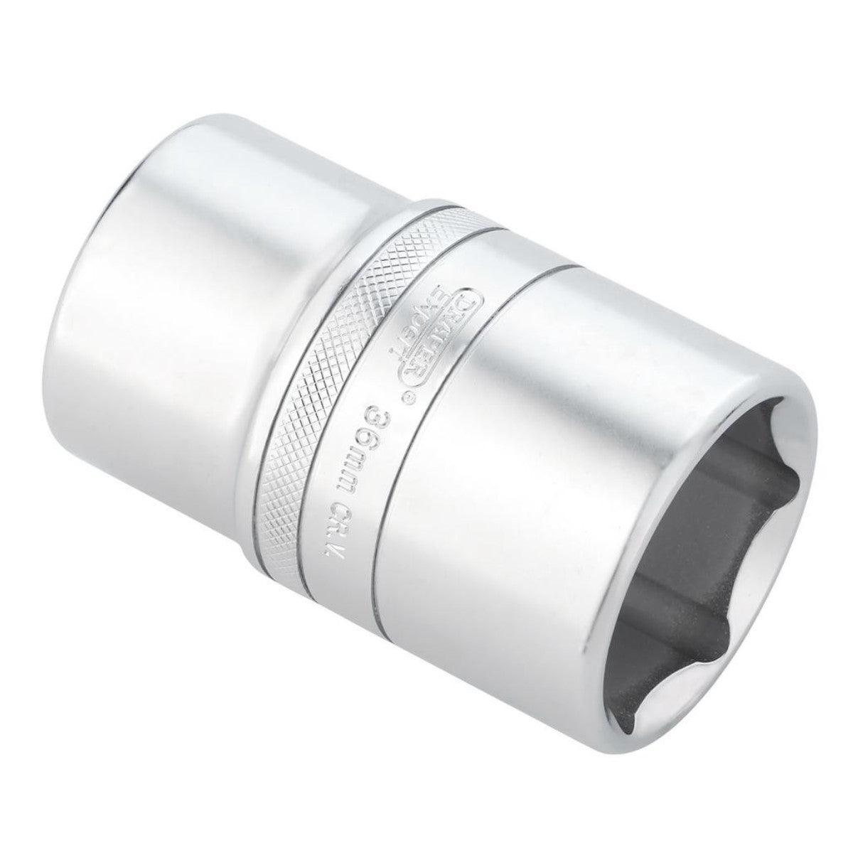Draper Expert Metric Deep Socket, 1/2" Sq. Dr., Micro Satin Chrome, 36mm 22497